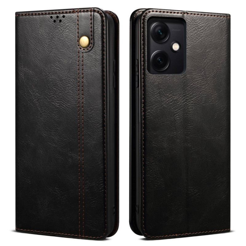 Cover Xiaomi Redmi Note 12 5G Flip Cover Voksbehandlet Kunstlæder