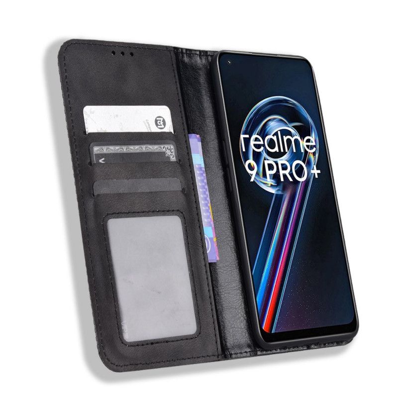 Cover Realme 9 5G Flip Cover Stylet Vintage Lædereffekt