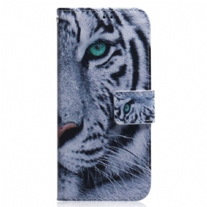 Læder Cover Samsung Galaxy M33 5G Hvid Tiger