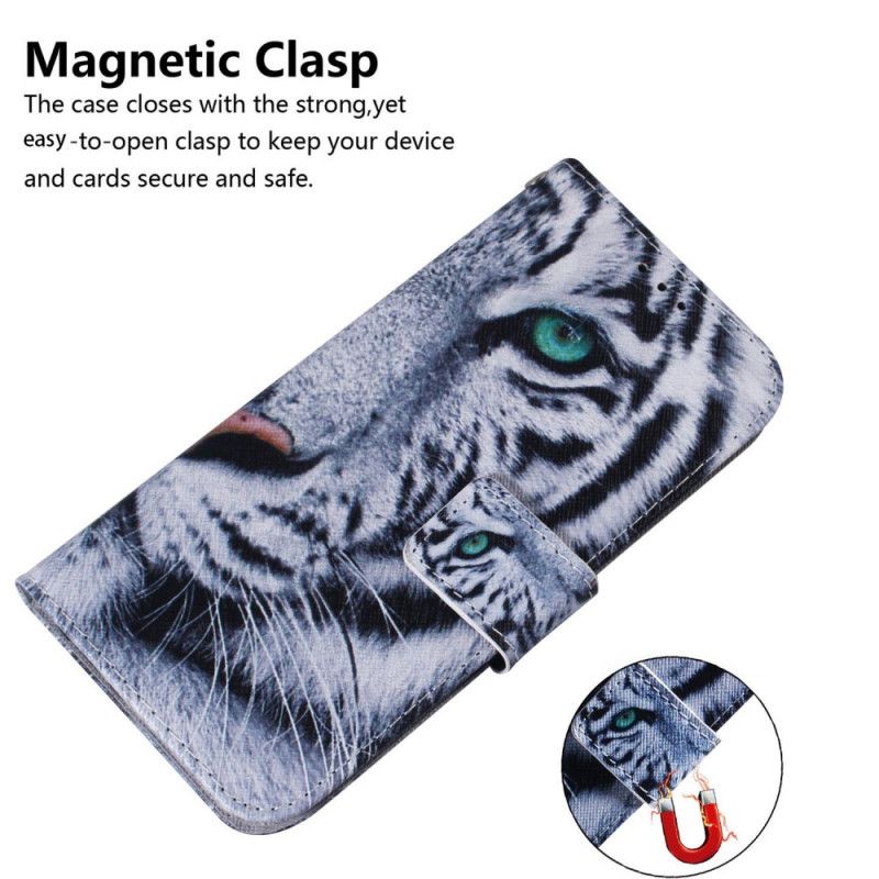 Læder Cover Samsung Galaxy M33 5G Hvid Tiger