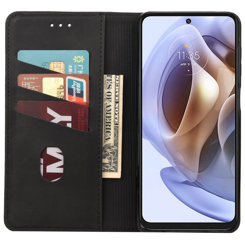 Cover Moto G31 / Moto G41 Flip Cover Tofarvet Business Lædereffekt