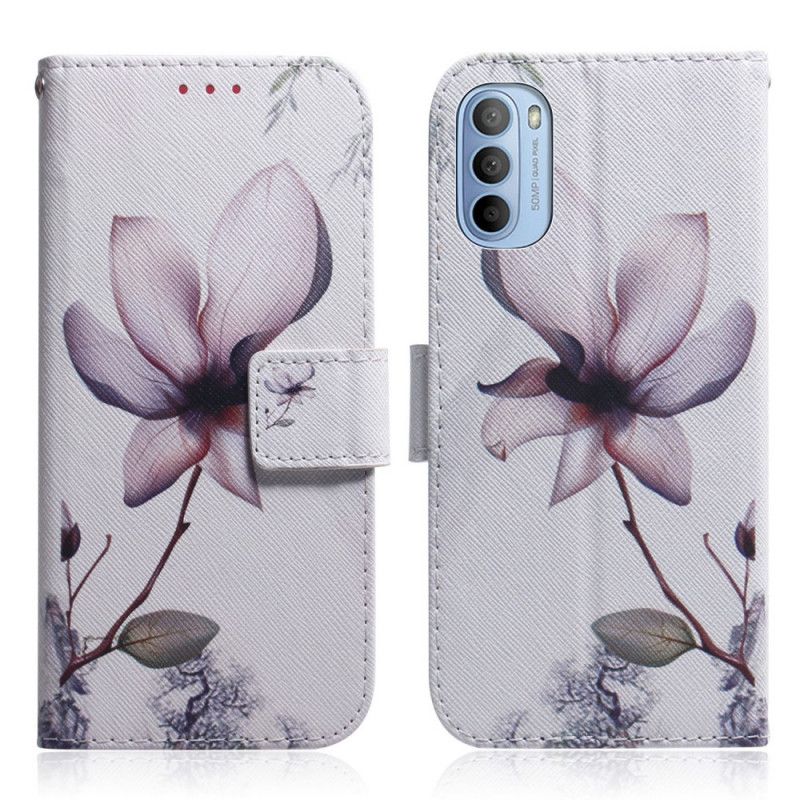 Flip Cover Moto G31 / Moto G41 Gammel Rosenblomst