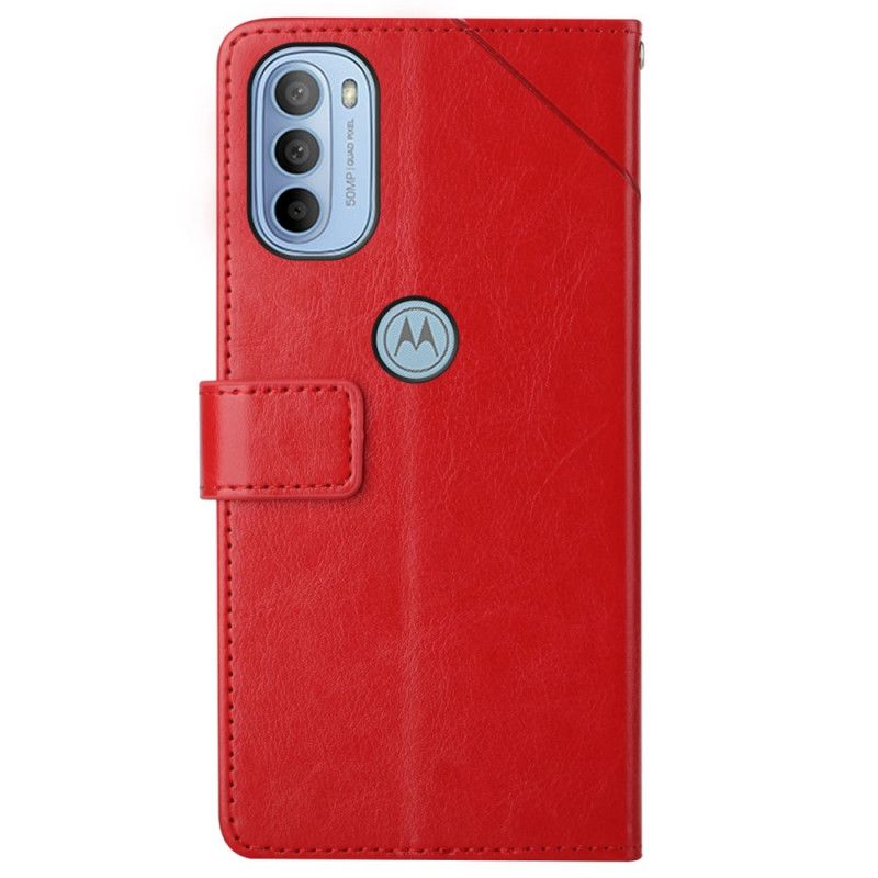 Flip Cover Moto G31 / Moto G41 Geo Y Design Læderstil