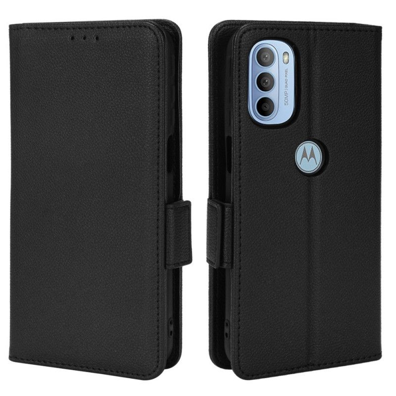 Flip Cover Moto G31 / Moto G41 Læder Cover Dobbeltklap Litchi Nye Farver