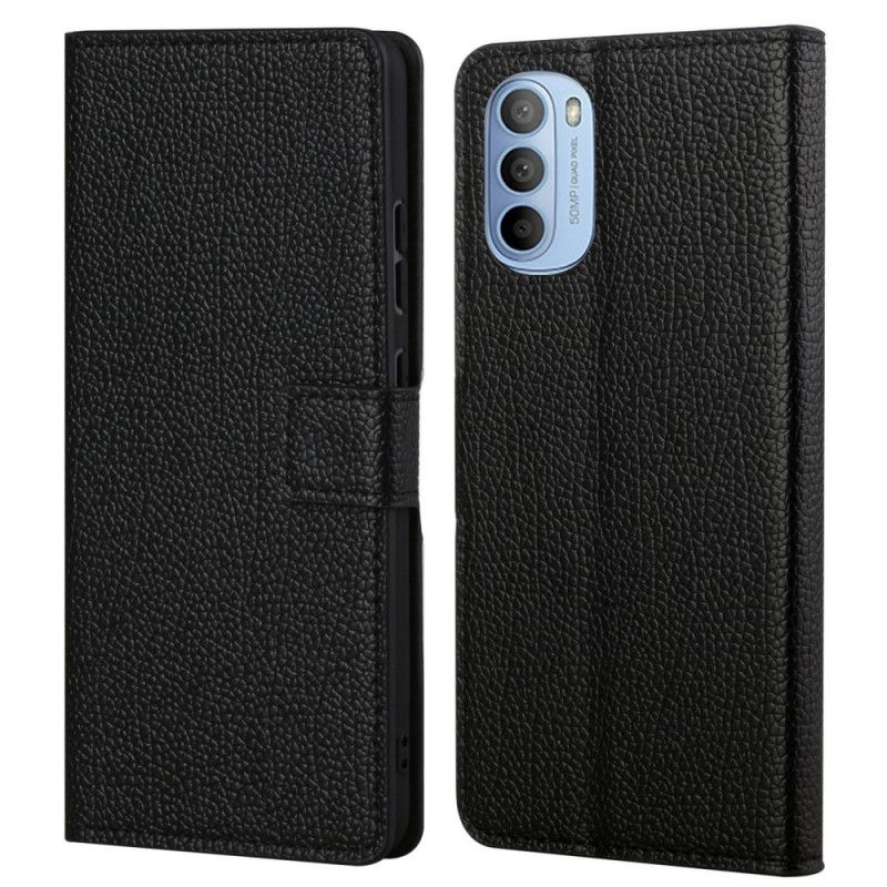 Flip Cover Moto G31 / Moto G41 Litchi Grain Læder Effekt