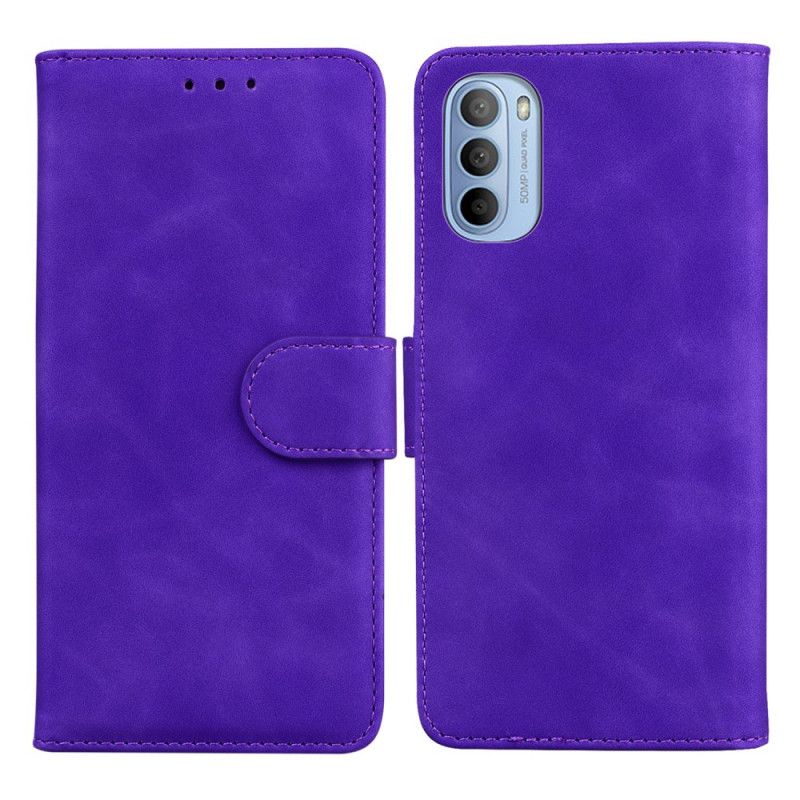 Flip Cover Moto G31 / Moto G41 Monokrom Lædereffekt