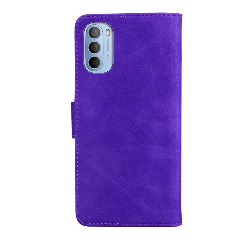 Flip Cover Moto G31 / Moto G41 Monokrom Lædereffekt