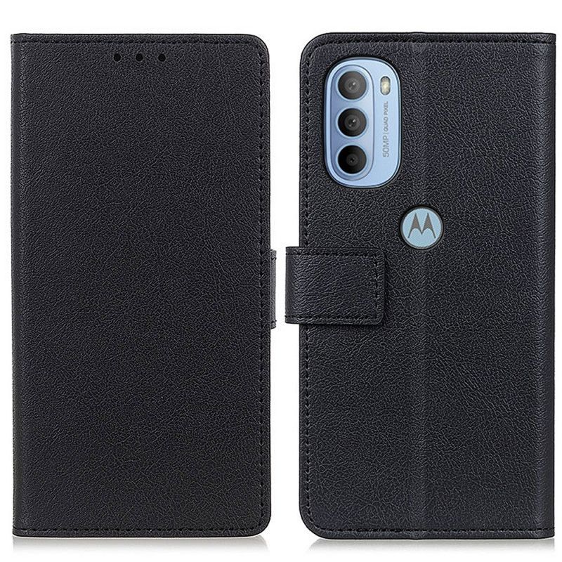 Flip Cover Moto G31 / Moto G41 Simpel Lædereffekt