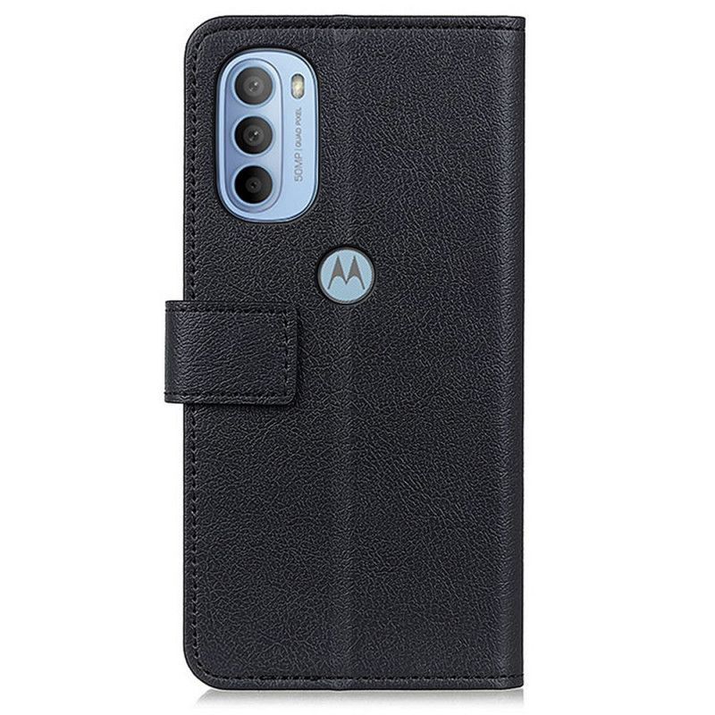 Flip Cover Moto G31 / Moto G41 Simpel Lædereffekt