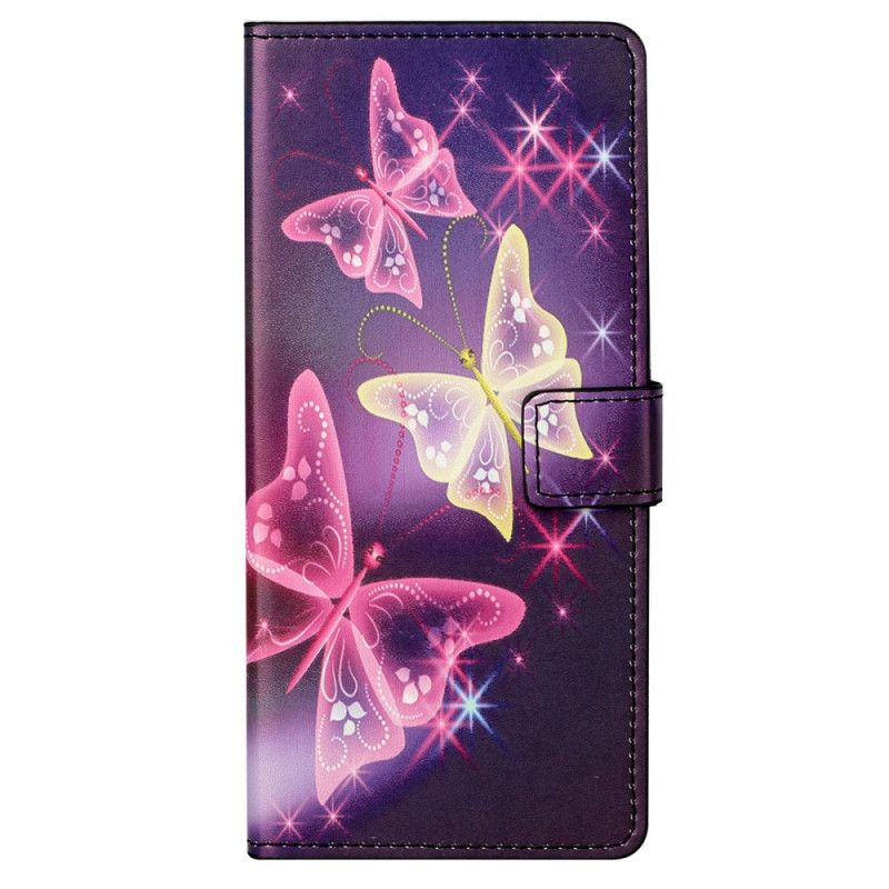 Flip Cover Moto G31 / Moto G41 Sommerfugle Og Blomster