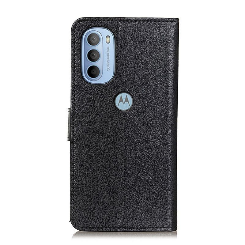 Flip Cover Moto G31 / Moto G41 Traditionelt Litchi