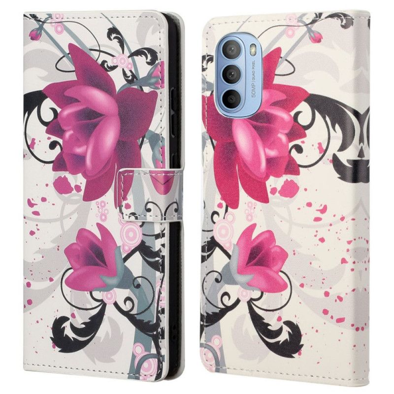 Flip Cover Moto G31 / Moto G41 Tropiske Blomster