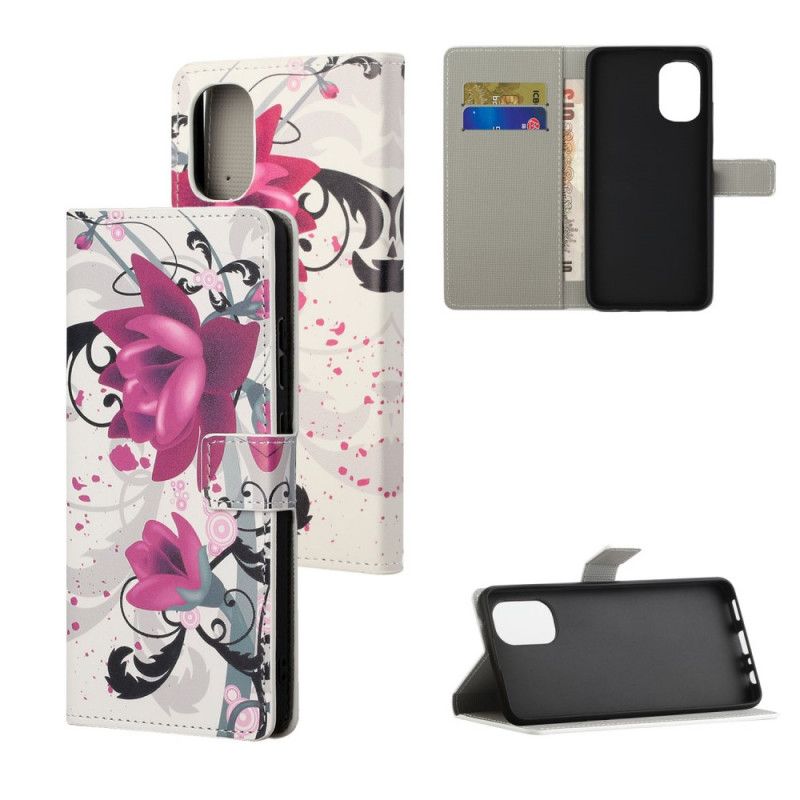 Flip Cover Moto G31 / Moto G41 Tropiske Blomster