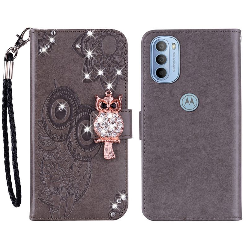 Flip Cover Moto G31 / Moto G41 Ugle Mandala Og Charm