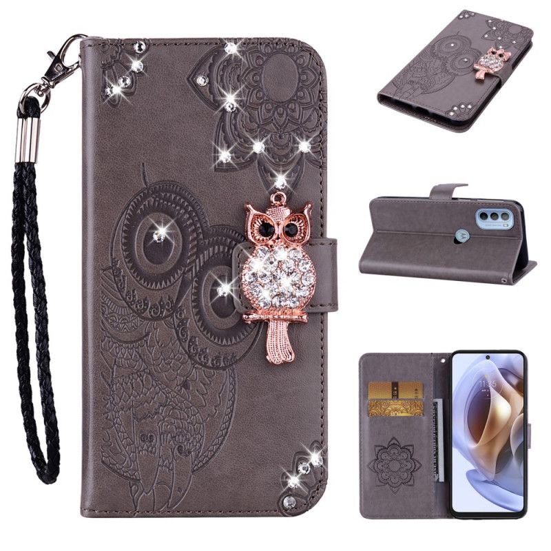 Flip Cover Moto G31 / Moto G41 Ugle Mandala Og Charm