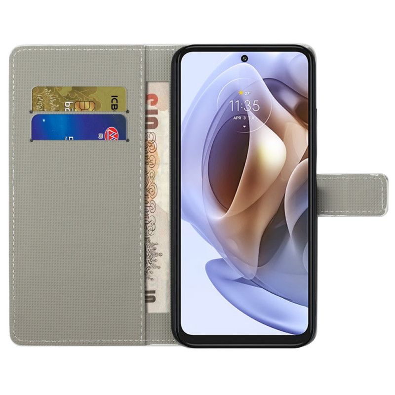 Flip Cover Moto G31 / Moto G41 Ugler Hvid Baggrund