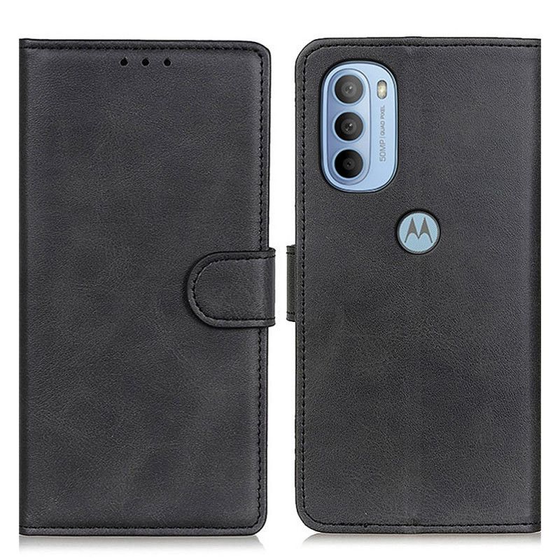 Læder Cover Moto G31 / Moto G41 Retro Lædereffekt Mat