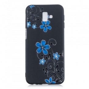 Cover Samsung Galaxy J6 Plus Blå Blomster