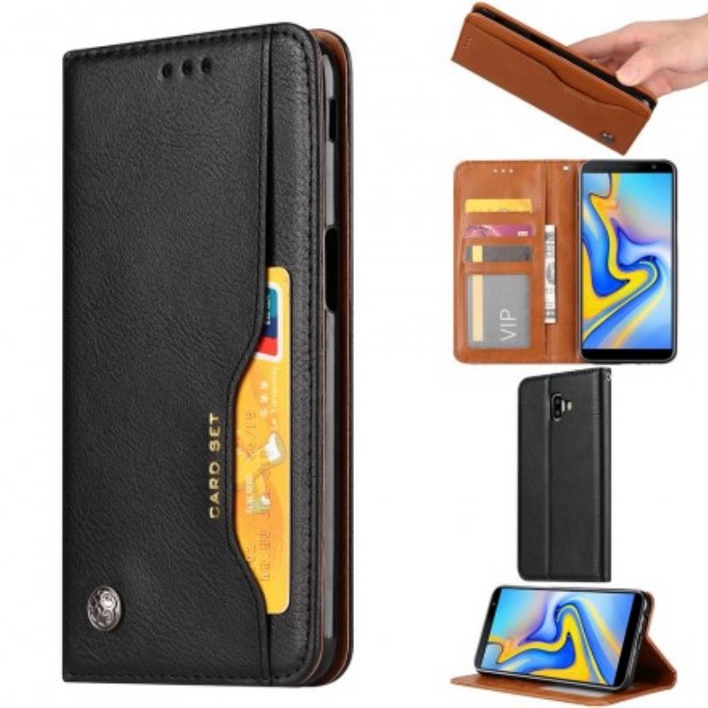 Cover Samsung Galaxy J6 Plus Flip Cover Faux Læder Kortholder