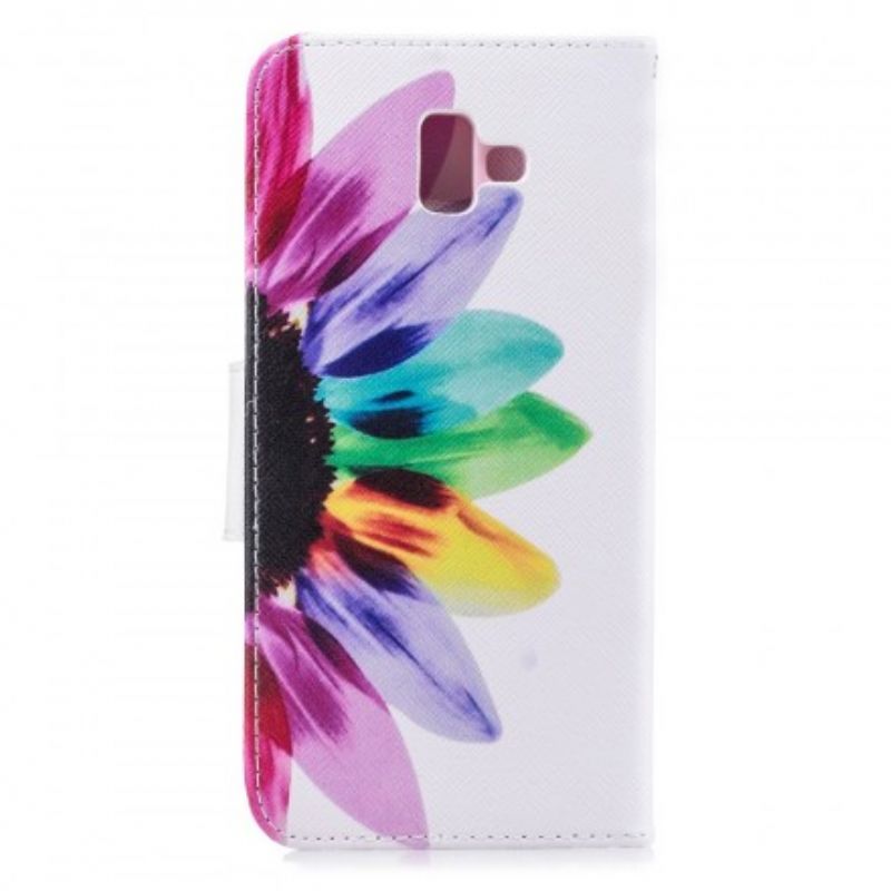 Flip Cover Samsung Galaxy J6 Plus Akvarelblomst