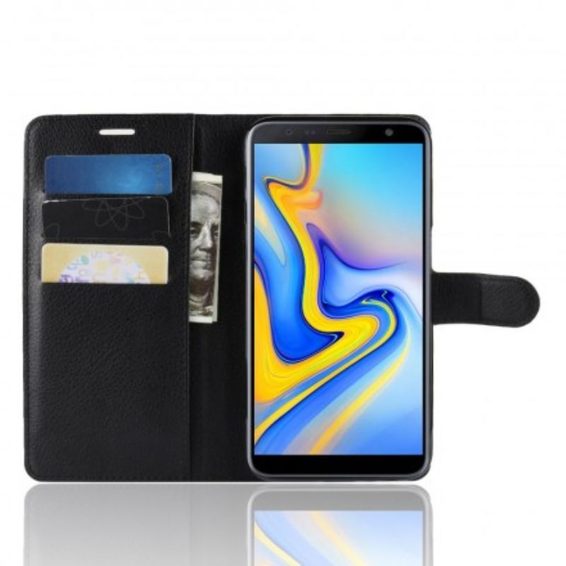 Flip Cover Samsung Galaxy J6 Plus Faux Læder Litchi