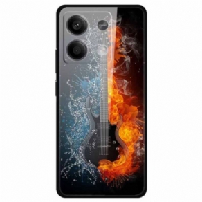 Cover Til Xiaomi Redmi Note 13 5g Hærdet Glasguitar Af Is Og Ild