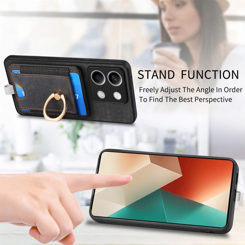 Cover Xiaomi Redmi Note 13 5g Aftagelig Kortholder Og Ring