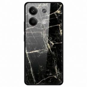 Cover Xiaomi Redmi Note 13 5g Telefon Etui Platin Sort Mønster Hærdet Glas