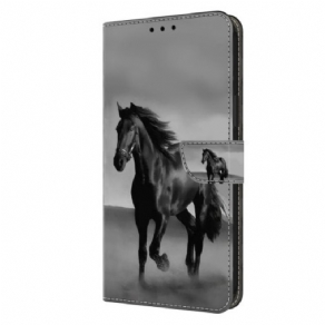 Flip Cover Til Xiaomi Redmi Note 13 5g Sort Hest