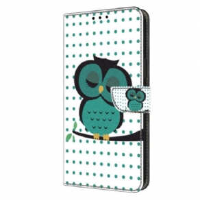 Flip Cover Til Xiaomi Redmi Note 13 5g Sovende Ugle