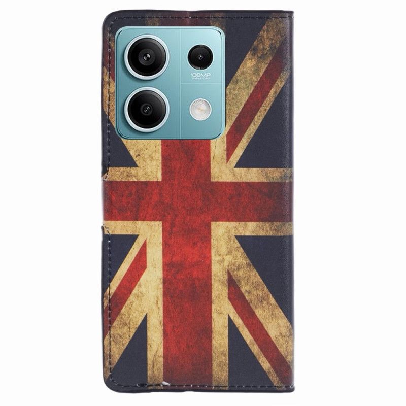 Flip Cover Til Xiaomi Redmi Note 13 5g Vintage Engelsk Flag