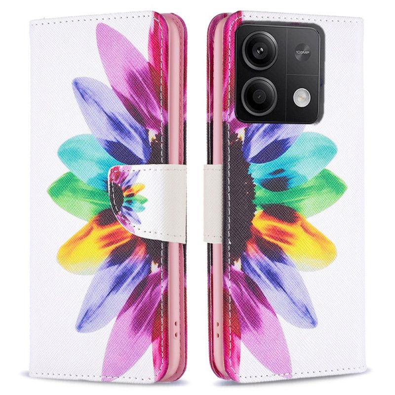 Flip Cover Xiaomi Redmi Note 13 5g Akvarelblomst