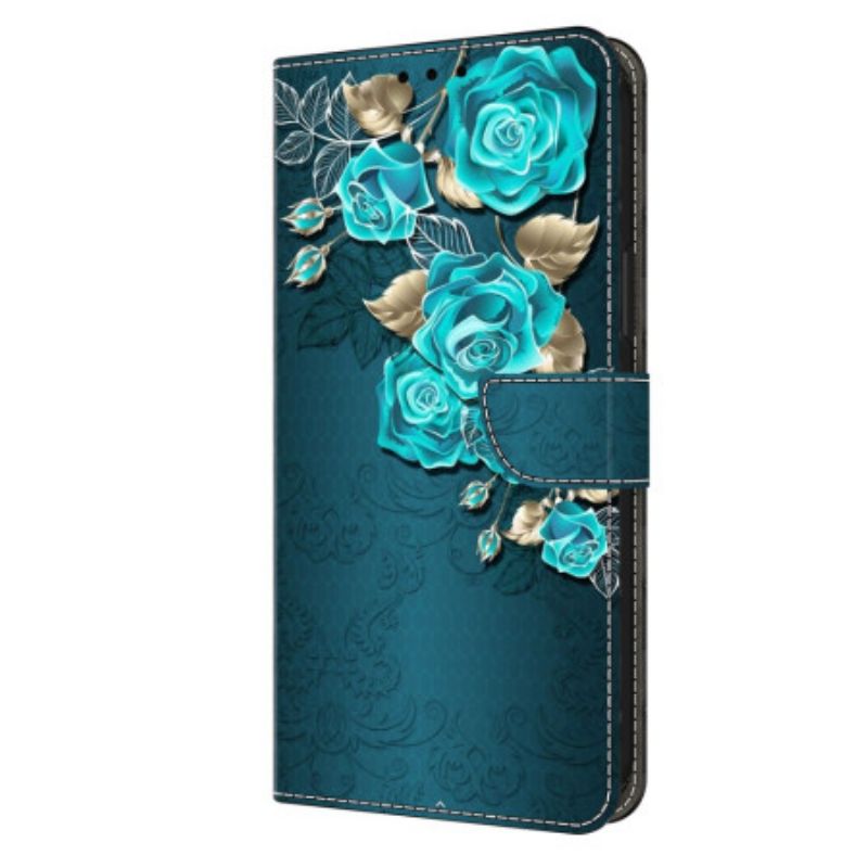 Flip Cover Xiaomi Redmi Note 13 5g Blå Roser