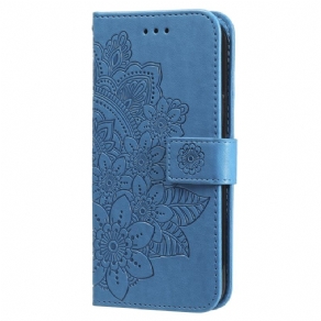 Flip Cover Xiaomi Redmi Note 13 5g Blomstertryk Med Rem