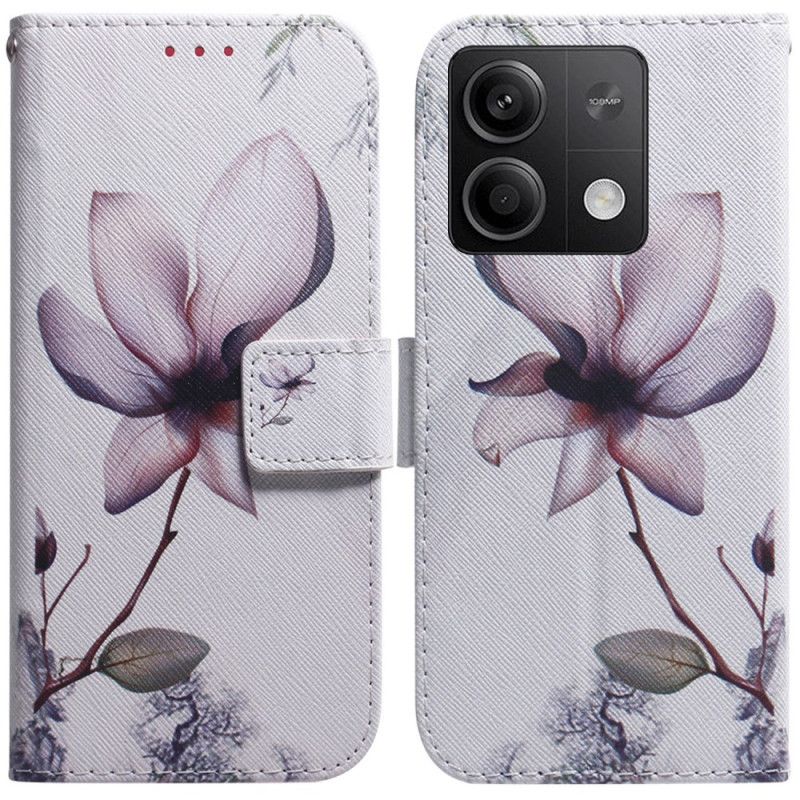 Flip Cover Xiaomi Redmi Note 13 5g Lyserød Blomst