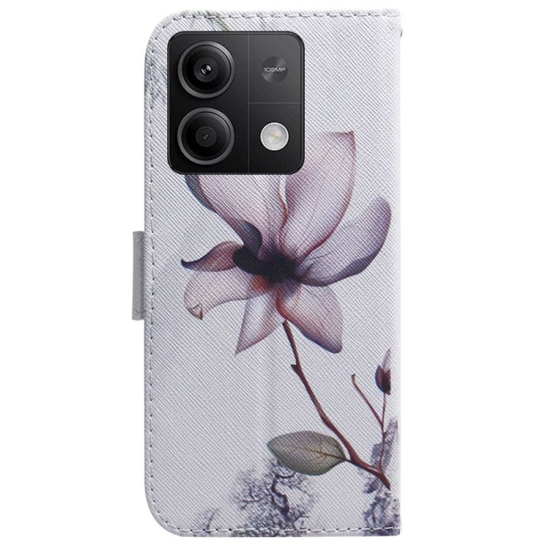 Flip Cover Xiaomi Redmi Note 13 5g Lyserød Blomst