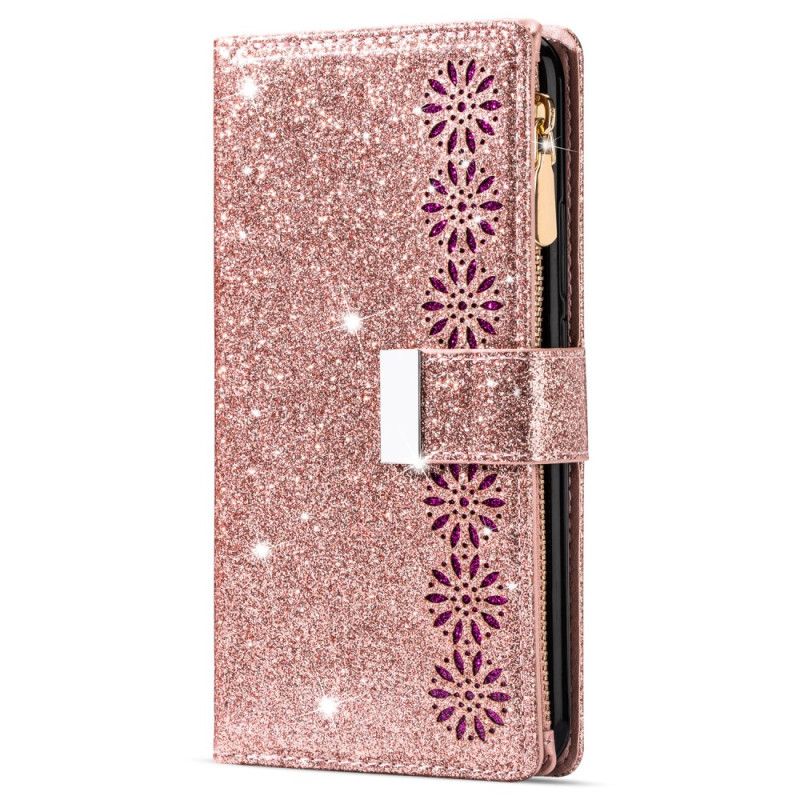 Flip Cover Xiaomi Redmi Note 13 5g Pung Med Glitter Lynlås