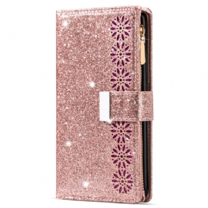 Flip Cover Xiaomi Redmi Note 13 5g Pung Med Glitter Lynlås