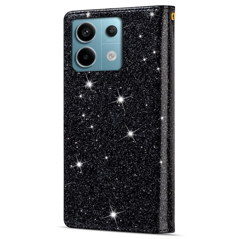 Flip Cover Xiaomi Redmi Note 13 5g Pung Med Glitter Lynlås