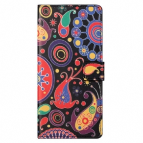 Læder Cover Xiaomi Redmi Note 13 5g Galaxy-mønster