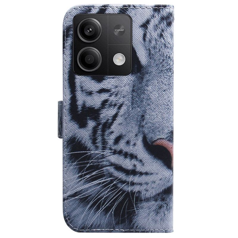 Læder Cover Xiaomi Redmi Note 13 5g Telefon Etui Hvid Tiger