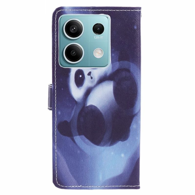 Læder Cover Xiaomi Redmi Note 13 5g Telefon Etui Panda Space Med Rem