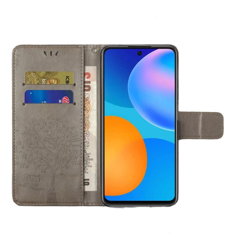 Læder Cover Xiaomi Redmi Note 13 5g Telefon Etui Træ Og Ugler