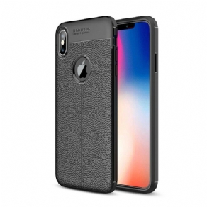 Cover iPhone XS Max Dobbelt Linje Litchi Læder Effekt