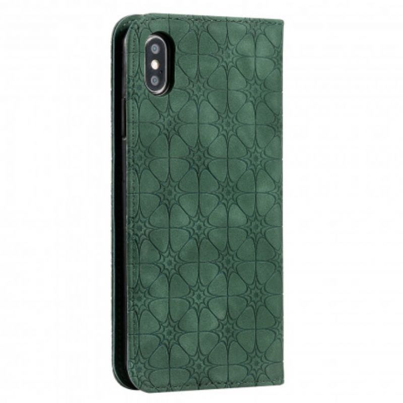 Cover iPhone XS Max Flip Cover Barokke Blomster