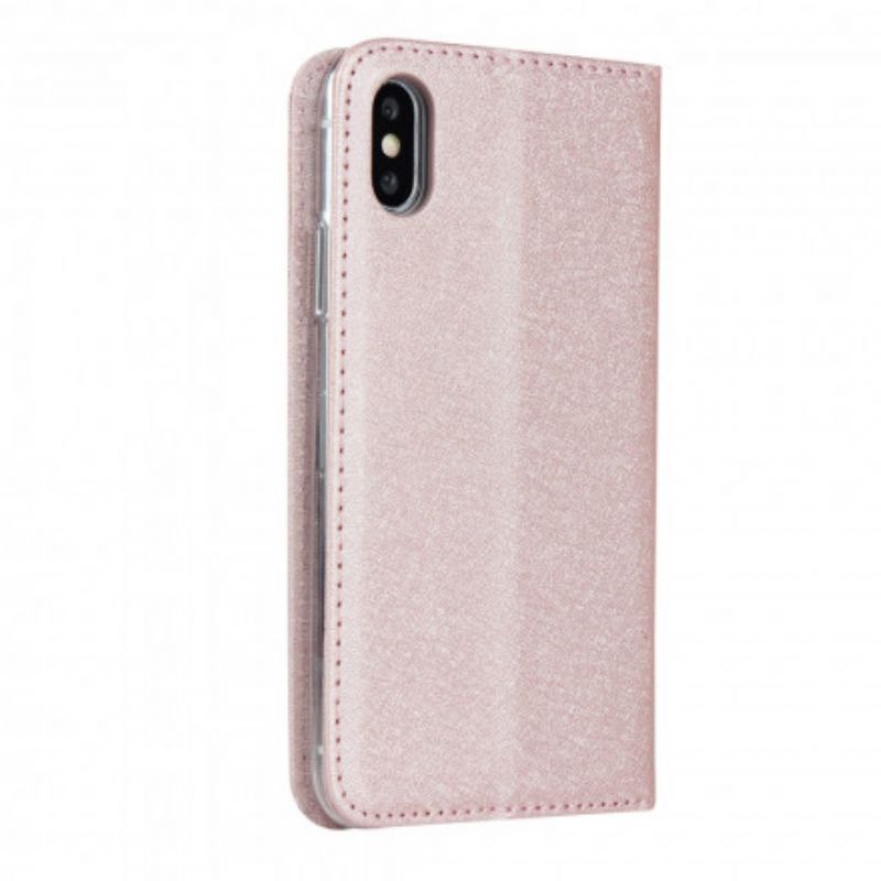 Cover iPhone XS Max Flip Cover Blødt Læderstil Med Rem