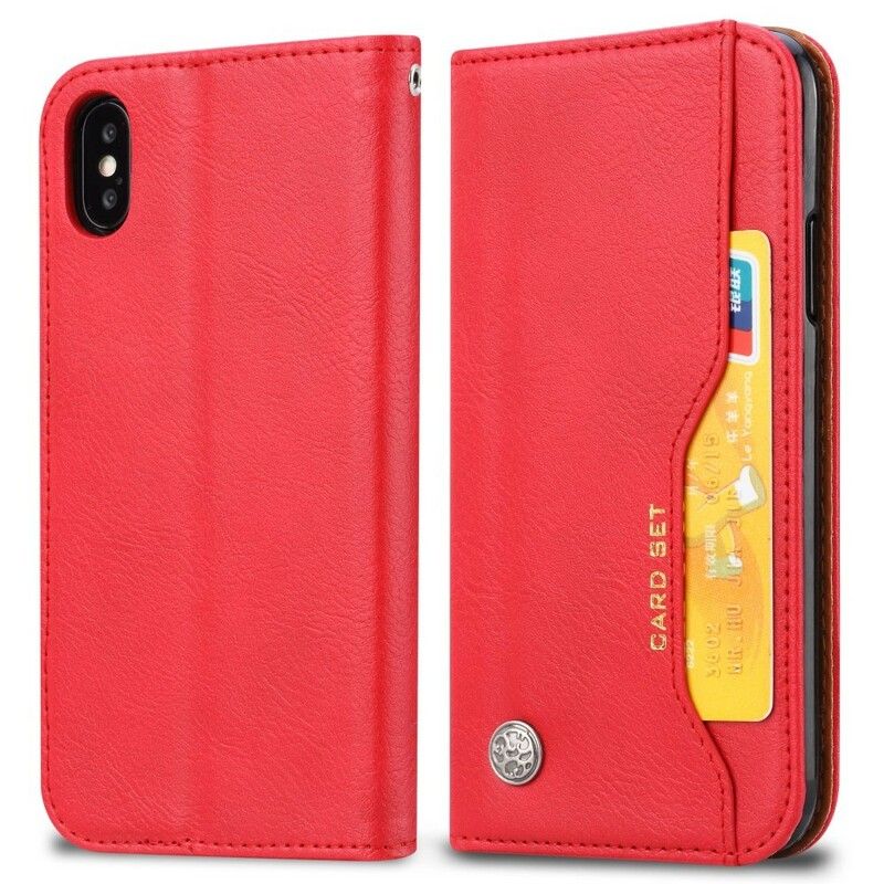 Cover iPhone XS Max Flip Cover Faux Læder Kortholder