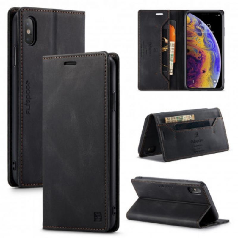 Cover iPhone XS Max Flip Cover Lædereffekt Rfid-teknologi