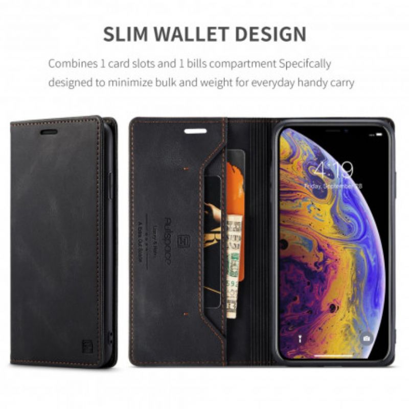 Cover iPhone XS Max Flip Cover Lædereffekt Rfid-teknologi