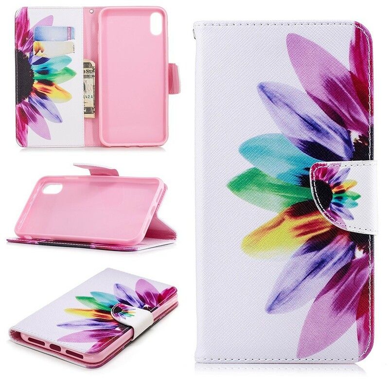 Flip Cover iPhone XS Max Blomster Akvarel